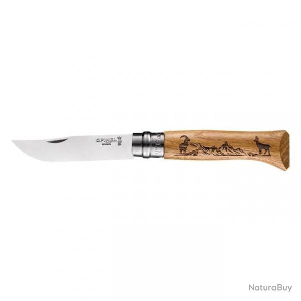 Couteau Opinel N8 Animalia - Lame 85mm Cerf - Chamois