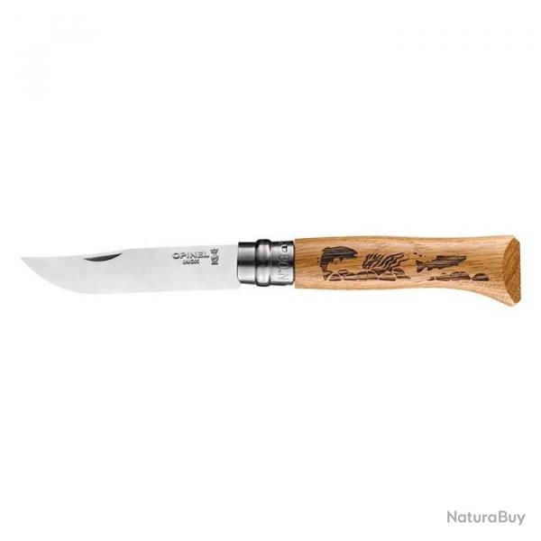 Couteau Opinel N8 Animalia - Lame 85mm Cerf - Poisson