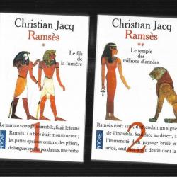ramses de christian jacq vol , 1,2,3 et 4 pocket + GUIDE bleu égypte