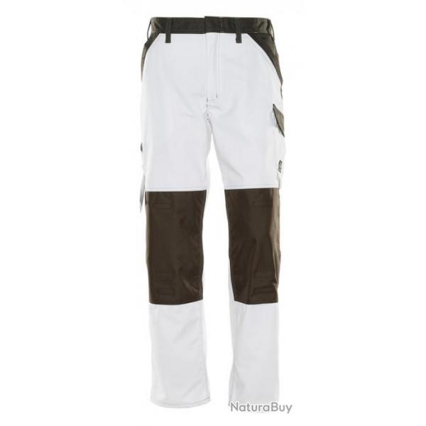 Pantalon poches genouillres MASCOT TEMORA 15779-330 Blanc/Anthracite fonc 76 cm (Raccourci) 52 (C5