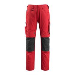Pantalon léger avec poches genouillères MASCOT MANNHEIM 12679-442 Rouge/noir 82 cm (Standard) 36 (C4