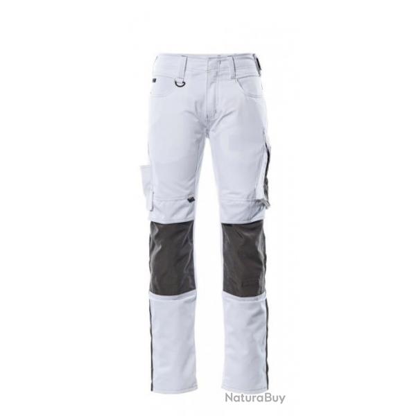 Pantalon lger avec poches genouillres MASCOT MANNHEIM 12679-442 Blanc/Anthracite fonc 82 cm (Stan