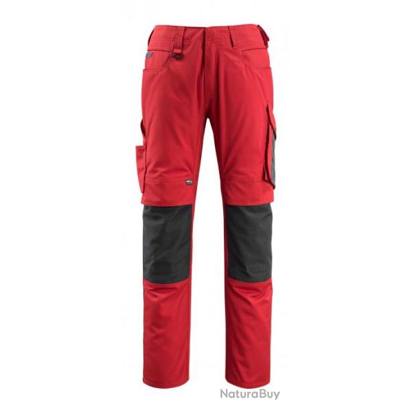Pantalon lger avec poches genouillres MASCOT MANNHEIM 12679-442 Rouge/noir 82 cm (Standard) 52 (C5