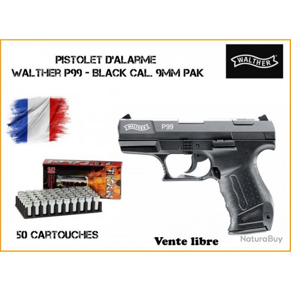 Pack defense Pistolet WALTHER P99, 50 cartouches 