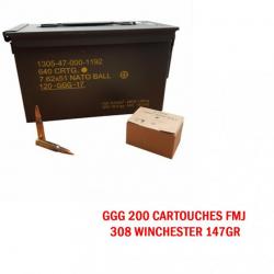 200 CARTOUCHES GGG 308 WINCHESTER FMJ 147GR 