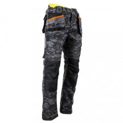 Pantalon de travail tissu canvas avec poches genouillères LMA DONJON 38 Anthracite foncé