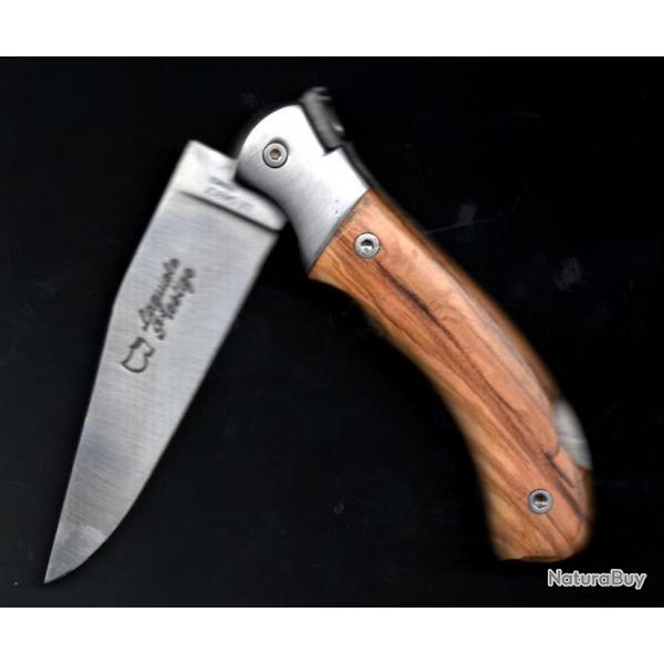 LAGUIOLE NOUVEAU :le ROUERGUE  Couteau ergonomique en OLIVIER  grav Prnom