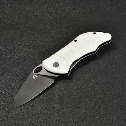 Couteau CMB Made Knives Hippo White Lame Acier D2 IKBS Linerlock Clip CMB05W