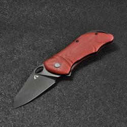 Couteau CMB Made Knives Hippo Red Lame Acier D2 IKBS Linerlock Clip CMB05R