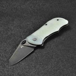 Couteau CMB Made Knives Hippo Jade Lame Acier D2 IKBS Linerlock Clip CMB05J