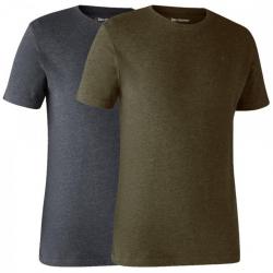 Lot de 2 t shirts basiques vert et noir Deerhunter