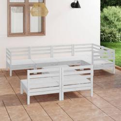 Salon de jardin 8 pcs Bois de pin massif Blanc