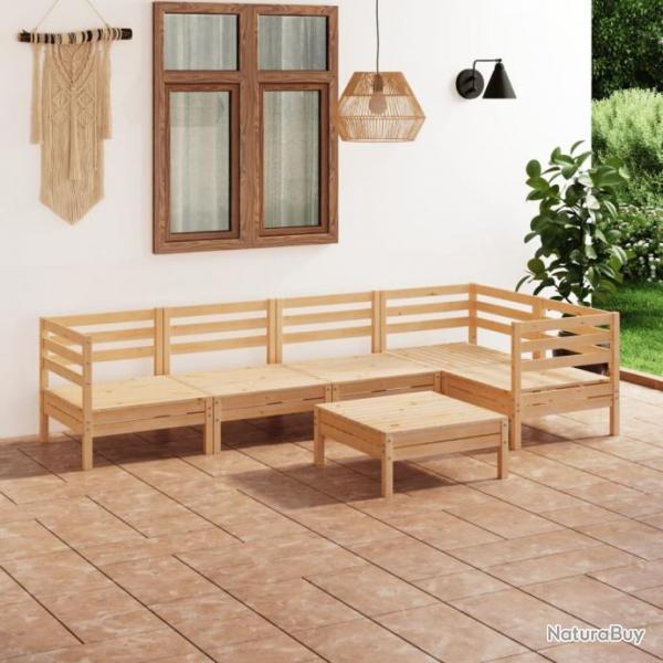 Salon de jardin 6 pcs Bois de pin massif