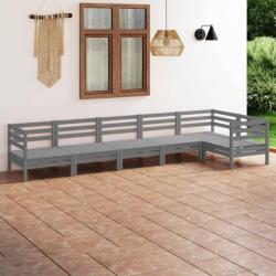 Salon de jardin 6 pcs Bois de pin massif Gris