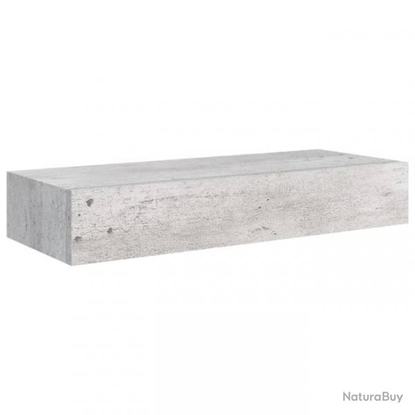 tagre  tiroir murale Gris bton 60x23,5x10 cm MDF