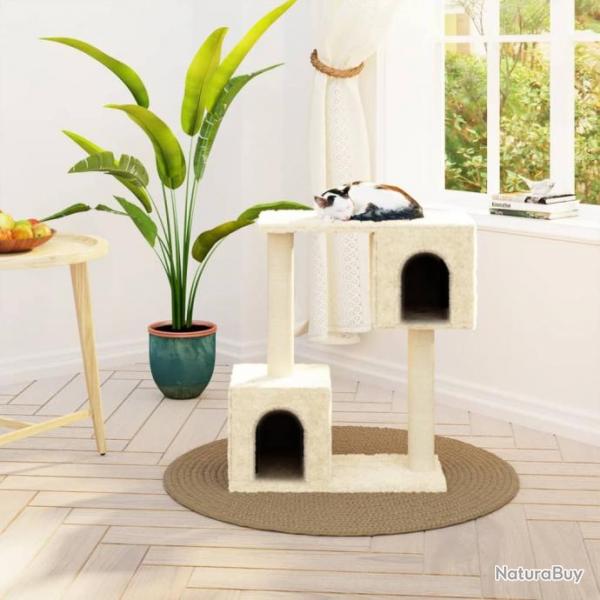 Arbre  chat avec griffoirs en sisal Crme 60 cm