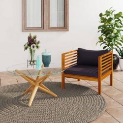 vidaXL Chaise de jardin avec coussins gris foncé Bois d'acacia massif