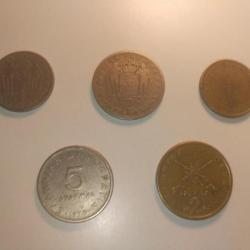 Lot 5 pièces grec (1954 à 1986)