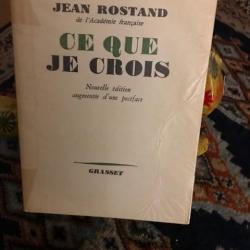 livre ancien 1953 J.Rostand ce que je crois