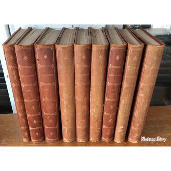 9 volumes - 14-18 L'ILLUSTRATION du 8 aout 1914 au 19 juillet 1919