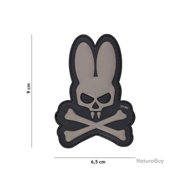 Patch 3D PVC Skull Bunny Gris (101 Inc)