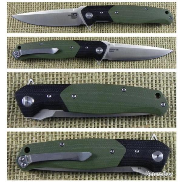 Couteau Bestech Knives Swordfish Green Lame Acier D2 Manche G-10 IKBS Linerlock BTKG03A