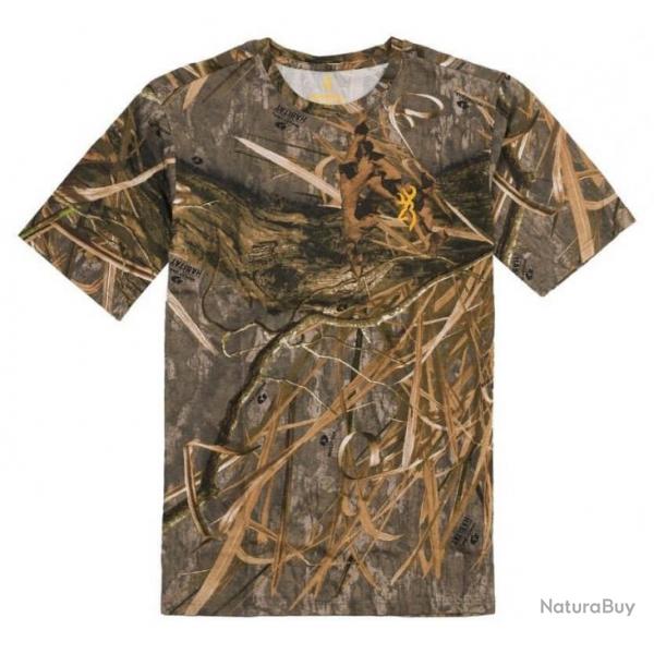 Tee shirt manches courtes camouflage Mossy Oak Shadow Grass Browning