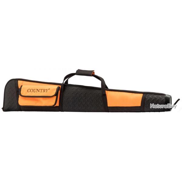 Fourreau 120 cm orange/noir en cordura pour fusil de chasse - Country Sellerie