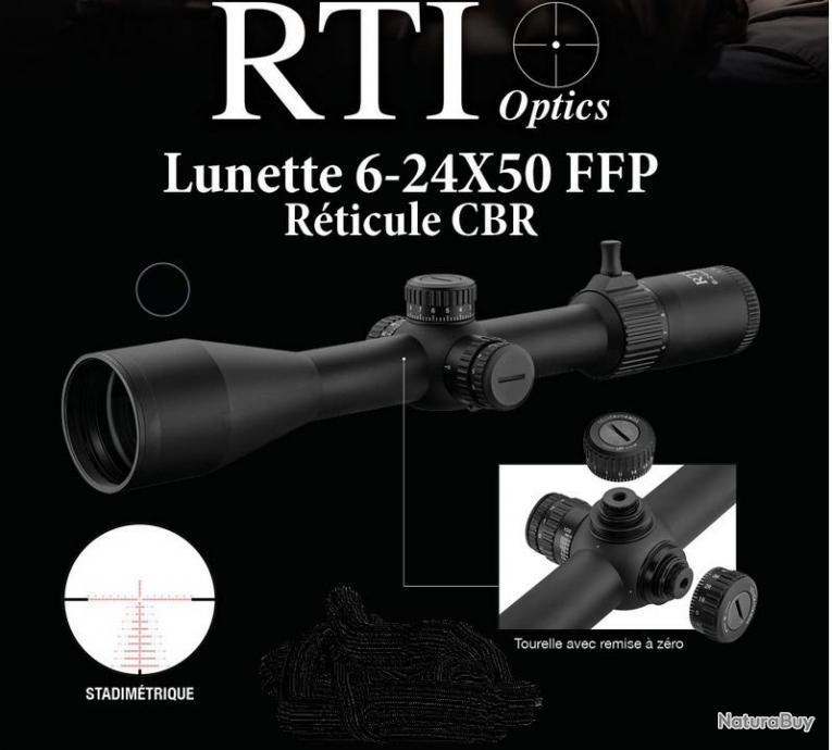 Lunette 6-24X50 FFP Réticule CBR - RTI