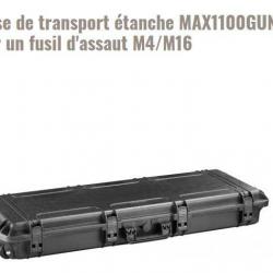Valise de transport étanche MAX1100GUN noir pour un fusil d'assaut M4/M16