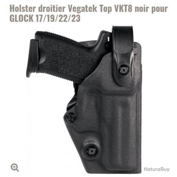 Holster droitier Vegatek Top VKT8 noir pour GLOCK ou autres