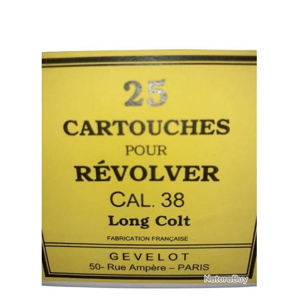 38 LC ou 38 long Colt: Reproduction boite cartouches (vide) GEVELOT 8727552