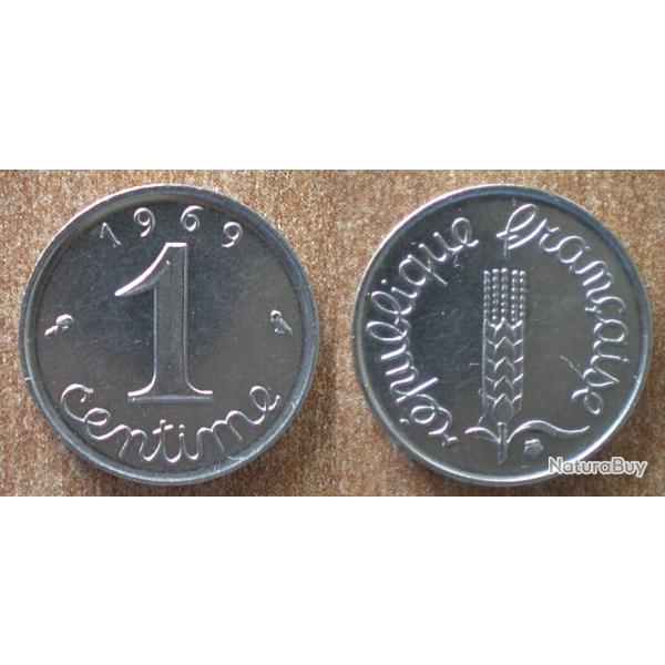 France 1 Centime 1969 Neuve Epi Centimes Francs Franc Cent Piece
