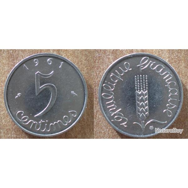 France 5 Centimes 1961 Epi De Bl Piece Centime De Francs Franc Cent