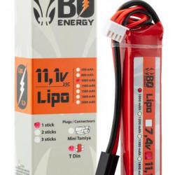 1 stick batterie Lipo 3S 11.1V 1000mAh 25C T-DEAN 17x17x100mm