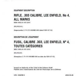 5 manuels pour fusils LEE ENFIELD N°4 cal.303