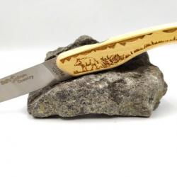 Couteau Thiers fabrication Française avec gravure chasse