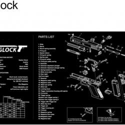 Tapis de nettoyage en caoutchouc pour pistolet 280mmx430mm pour Glock