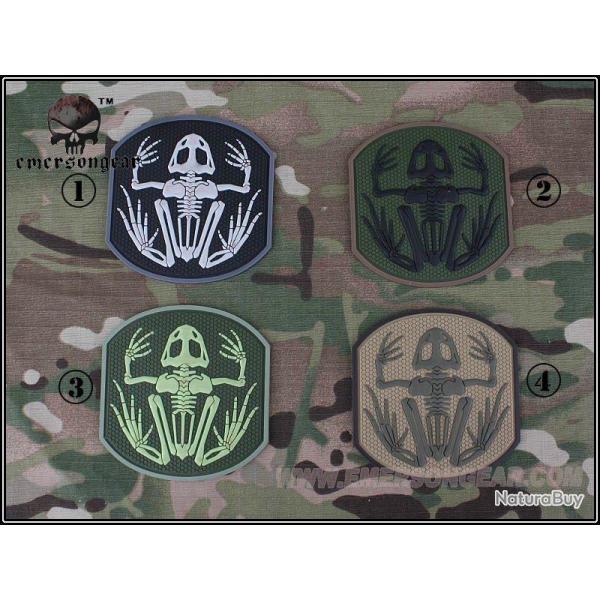 Patch 3D PVC Skull Frog OD & Green (Emerson)