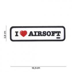 Patch 3D PVC I love Airsoft Noir & Blanc (101 Inc)