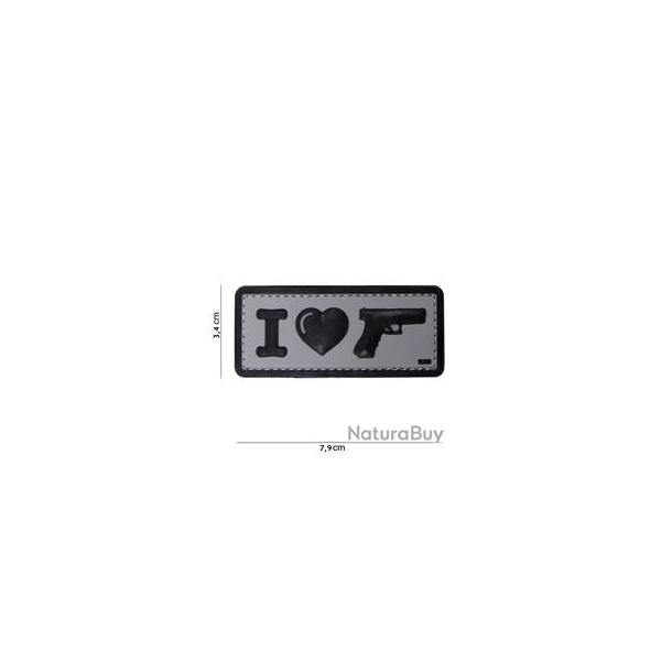 Patch 3D PVC I love my Gun Gris (101 Inc)