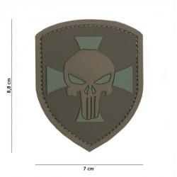 Patch 3D PVC Punisher Shield Cross Coyote (101 Inc)