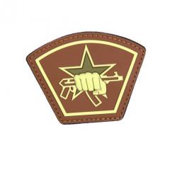 Patch 3D PVC Russie étoile et poing marron (101 Inc)