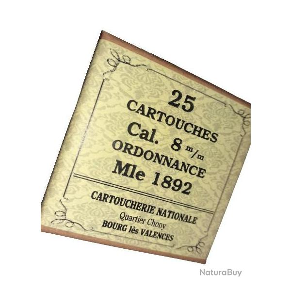 8 mm 1892 ou 8mm dit "Lebel": Reproduction boite cartouches (vide) CARTOUCHERIE NATIONALE 8738168