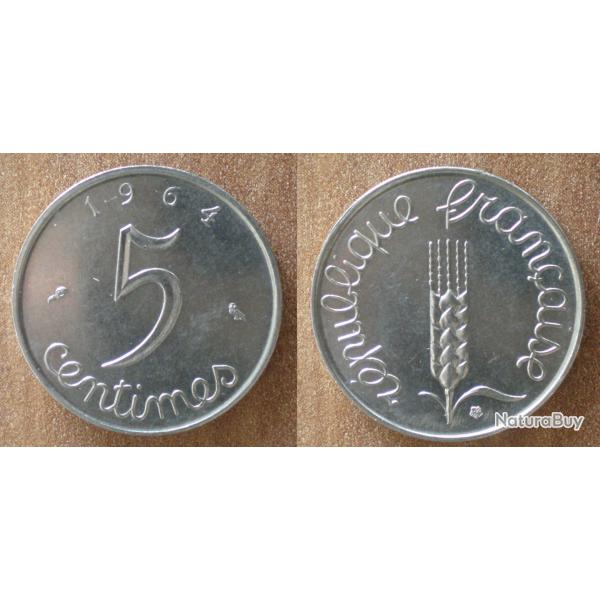 France 5 Centimes 1964 NEUVE Epi De Bl Piece Centime De Francs Franc Cent