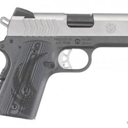 Pistolet Ruger SR1911 calibre .45auto officer 3.6" 7+1 coups Brosse stainless steel nitrure