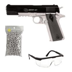 Pack Colt 1911 Métal Slide Dual Tone Black/Silver (Cybergun)