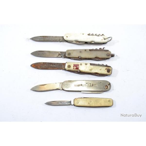 Lot couteaux de poche ancien, couteau Pradel Le Mecano Solingen Germany ... Etat moyen