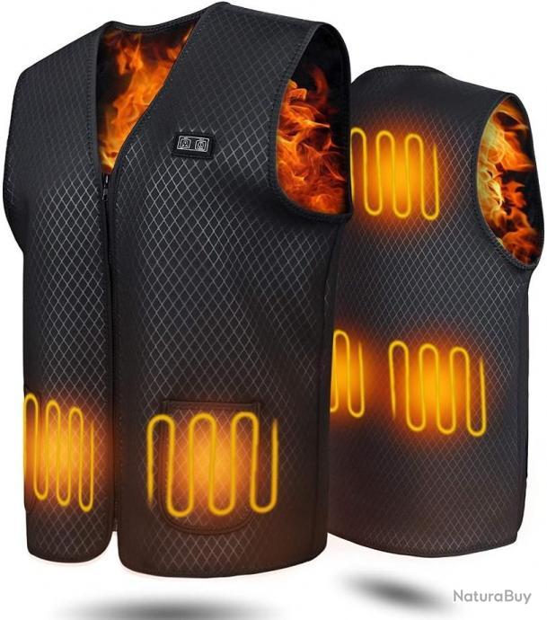 Veste chauffante avec batterie externe (8000 mAh), taille L, Vêtements  chauffants
