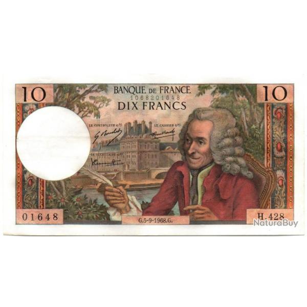 BILLET FRANCE 10 Francs VOLTAIRE FRANCE 1968